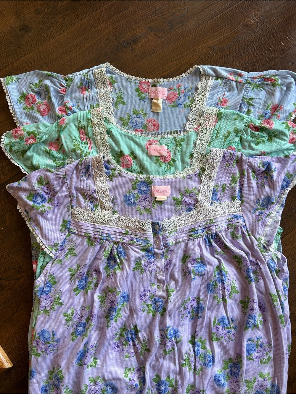 Cottagecore Floral Nightgowns with Lace Trim